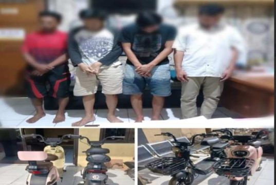 Polres Tegal Kota Amankan 4 Pelaku Penggelapan Sepeda Listrik