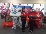 Atraksi Barongsai di Bandara Ahmad Yani Meriahkan Tahun Baru Imlek