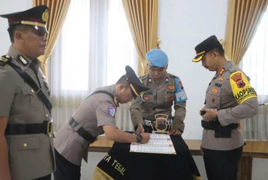 Kapolres Tegal Kota Pimpin Sertijab Kasat Lantas
