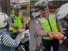 Satlantas Polres Grobogan Gelar Operasi Keselamatan Lalu Lintas, Bagikan Coklat untuk Pengendara