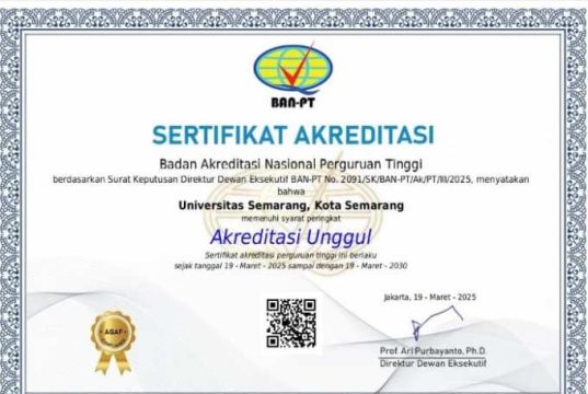Universitas Semarang Raih Akreditasi Unggul
