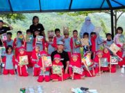 Serunya Anak RA Mutiara Sadang Belajar Melukis Kipas Bambu di Embung