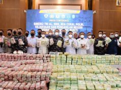 TNI AL Bersama BNN Musnahkan Narkotika 2,061 Ton Senilai Rp 7,5 Triliun