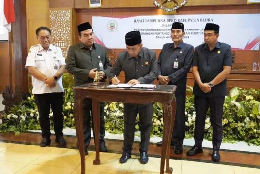 DPRD Blora Berikan Rekomendasi LKPj Bupati Tahun Anggaran 2024; Masih Ada ‘Lampu Kuning’