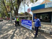 Satlantas Polres Grobogan Pasang Spanduk Imbauan Tertib Lalu Lintas