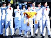 Diawali Langkah Tegap Barisan Siswa Pembawa Bendera