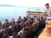 Spektakuler, Upacara Korp Raport Digelar di Perairan Waduk Gajahmungkur