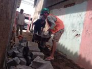 Meski Diterjang Rob, Pekerjaan Saluran di Kota Tegal Tetap Dilanjutkan