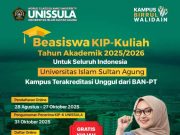 Unissula Masih Buka Beasiswa KIP-K Sampai 27 Oktober 2025