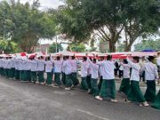 Peringatan HSN di Wonosobo, Ratusan Santri Kirab Bendera Sepanjang 1 Kilometer