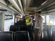 Satlantas Polres Grobogan Bersama Dinas Perhubungan Gelar Ramp Check, Pastikan Kondisi Angkutan Umum Laik Jalan