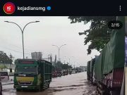 Luapan Kali Babon Genangi Pantura Demak – Semarang, Macet Belasan Kilometer