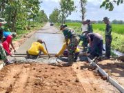 Kerja Keras Tanpa Henti, Pengecoran Jalan TMMD Kodim 0725/Sragen Capai 20 Persen