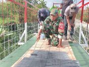 Kodim 0721/Blora-Warga Nglebur Jiken Kebut Pembangunan Jembatan Perintis Garuda