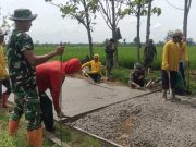 Satgas TMMD Sragen Berpacu dengan Hujan, Sukseskan Pengecoran Jalan Tepat Waktu