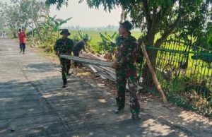 Satgas TMMD dan Warga Puro Inventarisir Alat Begesting usai Pengecoran Jalan