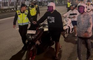 63 Pembalap Liar Digiring Tuntun Motor ke Polres Sragen, 63 Motor Knalpot Brong Disita