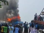 Kapal Motor Usaha 3 Terbakar di Pelabuhan Tegalsari Kota Tegal