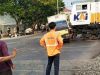 Mogok di Perlintasan, Truk Barang Tertemper KA Harina di Perlintasan Jerakah