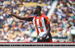 Michael Kayode menambah daya serang dari sisi kanan Brentford