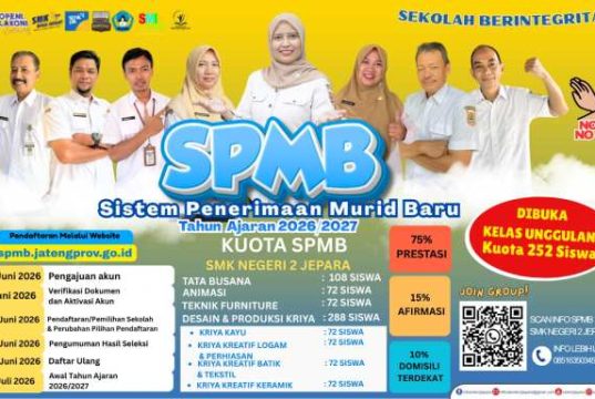 Dibuka Kelas Unggulan Kriya dengan Kuota 252 Siswa, SMKN 2 Jepara Akan Terima 540 Murid Baru