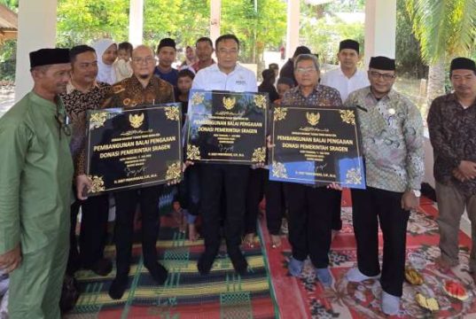 Bupati Sragen Resmikan Balai Rakyat Hasil Donasi Warga Sragen di Aceh Tamiang