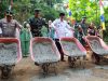 Peletakan Batu Pertama Tanda Dimulainya Pembangunan Sasaran Fisik TMMD di Desa Watuduwur